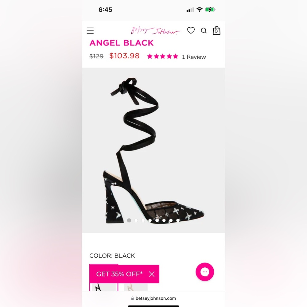 Betsy Johnson Angel Black lace up heels